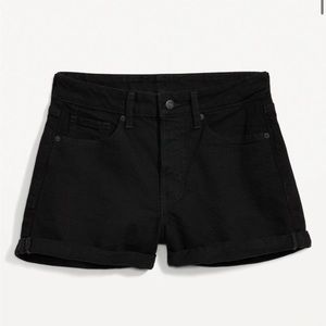 Old Navy High-Waisted OG Cuffed Black Jean Shorts 3” inseam